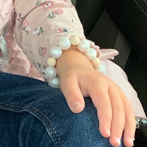 Stretch Bracelet Shimmery Faux Pearl - Kids Play Bracelet, Silicone Bracelet, Little Girl Gift, Dress Up, Pretend Play, Birthday Present