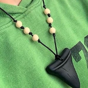 Shark Tooth Necklace BLACK - Play Necklace Kids, Silicone Fidget Toy, SharkTooth Necklace, Boy Sensory Necklace, Birthday Gift