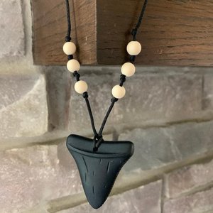 Shark Tooth Necklace BLACK - Play Necklace Kids, Silicone Fidget Toy, SharkTooth Necklace, Boy Sensory Necklace, Birthday Gift