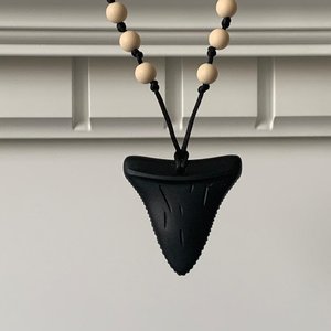 Shark Tooth Necklace BLACK - Play Necklace Kids, Silicone Fidget Toy, SharkTooth Necklace, Boy Sensory Necklace, Birthday Gift