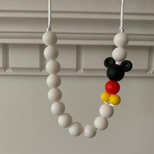 Play Necklace {RED Mouse Ears} - Silicone Pearl Beads, Girl Jewelry, Toddler Necklace, Kid Fidget, Sensory, Girl Gift, Travel, Vacation