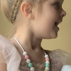 Play Necklace SWEETMINT - Silicone Necklace, Girl Jewelry, Little Girl Gift, Dress Up Necklace, Birthday Toddler