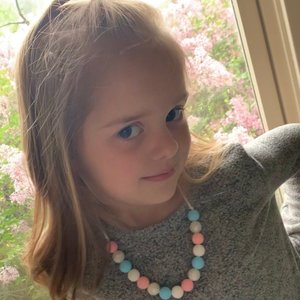 COTTON CANDY Kids’ Necklace - Sensory Jewelry, Fidget Jewels, Silicone Beads, Girls Dress Up, Girl Birthday Gift, Birthday Girl