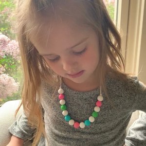 Bubble Gum Kids’ Necklace - Sensory Jewelry, Fidget Jewels, Silicone Beads, Girls Dress Up, Girl Birthday Gift, Easter Basket