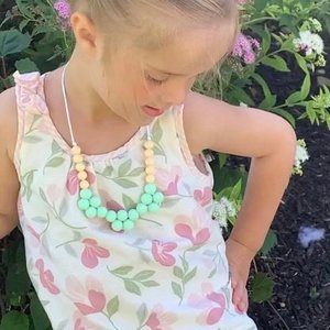 MINT mod Kids’ Necklace - Sensory Jewelry, Fidget Jewels, Silicone Beads, Girls Dress Up, Gift for Girl, Easter Basket Present