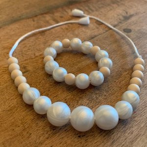 Play Jewelry Set PEARL - Silicone Pearl, Girl Jewelry, Toddler Necklace, Fidget Toy, Sensory Necklace, Girl Gift, Dress Up, Birthday Gift