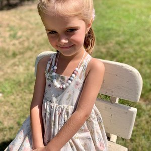 Play Necklace Mauve & Grey - Silicone Pearl Beads, Girl Jewelry, Sensory Necklace, Dress Up, Pretend Play, Girl Gift, Birthday Present