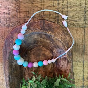 Play Necklace - Mermaid, Sensory Jewelry, Girl Fidget Jewels, Silicone Beads, Girls Dress Up, Toddler Birthday Gift, Fidget Toy