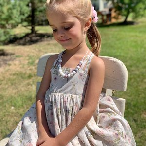 Play Necklace Mauve & Grey - Silicone Pearl Beads, Girl Jewelry, Sensory Necklace, Dress Up, Pretend Play, Girl Gift, Birthday Present