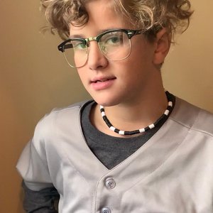 Kid's Necklace BLACK - Kids Play Necklace, Silicone Fidget Toy, Beach Bum Necklace, Boy Necklace, Birthday, Baseball, Beach Jewelry