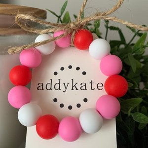 Stretch Bracelet {SWEETHEART} for Kids - Silicone Beads, Toddler Bracelet, Fidget Toy, Sensory, Valentine Gift, Little Girl Val Day