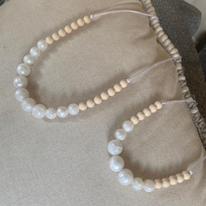 Necklace (2 PC) MOMMY & ME Pearl Set - Silicone Bead, Sensory Jewels, Birthday Girl Present, Dress Up, Mother's Day, Mom Gift