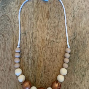 Necklace {BRONZE} for Kids, Sensory Jewelry, Girl Fidget Jewels, Silicone Beads, Girls Dress Up, Toddler Gift, Fidget Toy, Birthday