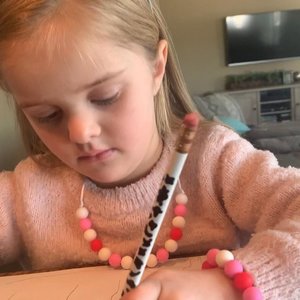 Play Jewelry Set {SWEETHEART} - Silicone Pearl, Toddler Necklace Bracelet, Fidget Toy, Sensory, Valentine Gift, Little Girl Val Day