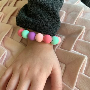 Stretch Bracelet {PARTYTIME} for Kids - Silicone Beads, Toddler Bracelet, Fidget Toy, Sensory, Easter Basket Gift, Little Girl, Birthday