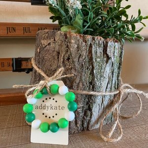 Stretch Bracelet {LUCKY} for Kids - Silicone Beads, Toddler Bracelet, Fidget Toy, Sensory, St. Patrick's Day Gift, Little Girl Patty's Day