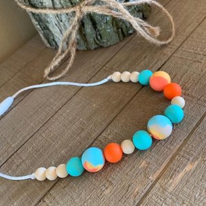 Play Necklace {TIE-DYE}, Sensory Jewelry, Girl Fidget Jewels, Silicone Beads, Girls Dress Up, Child Gift, Fidget Toy, Unique Gift, Photo