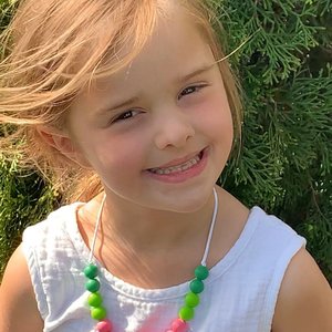 Play Necklace WATERMELON - Silicone Pearl Beads, Girl Jewelry, Sensory Necklace, Dress Up, Pretend Play, Girl Gift, Fidget Jewels