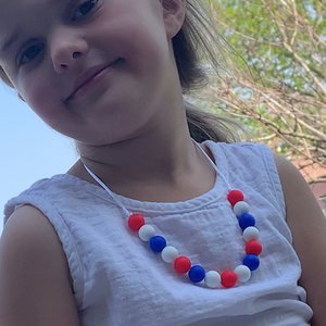 Kids’ Necklace Red White & Blue - Independence Day USA, Girl Jewelry, Toddler Necklace, Patriotic Necklace, 4th of July Necklace