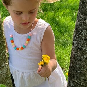 Play Necklace {PLAYTIME} - Silicone Colorful Beads, Girl Jewelry, Sensory Necklace, Dress Up, Pretend Play, Girl Gift, Fidget Jewels