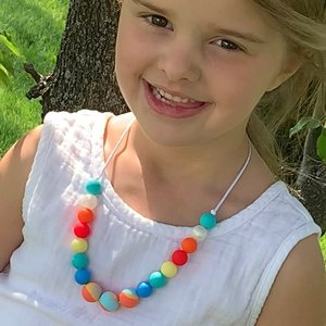Play Necklace {BEACHBALL} - Silicone Colorful Beads, Girl Jewelry, Sensory Necklace, Dress Up, Pretend Play, Girl Gift, Fidget Jewels, Beach