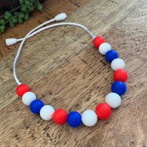 Kids’ Necklace Red White & Blue - Independence Day USA, Girl Jewelry, Toddler Necklace, Patriotic Necklace, 4th of July Necklace