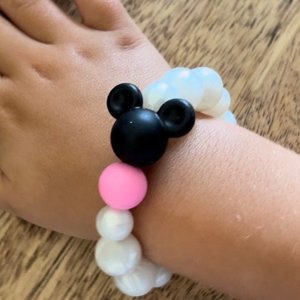 Stretch Bracelet PEARL MOUSE EARS Kids Play Bracelet, Silicone Bracelet, Little Girl Gift, Dress Up, Pretend Play, Photo Prop, Birthday Gift