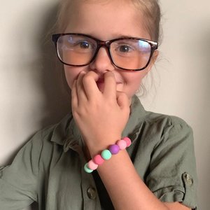 Stretch Bracelet {PARTYTIME} for Kids - Silicone Beads, Toddler Bracelet, Fidget Toy, Sensory, Easter Basket Gift, Little Girl, Birthday
