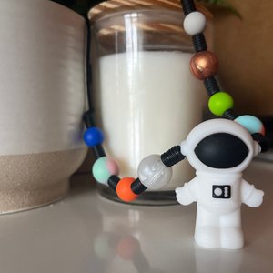 OUTERSPACE Fidget Necklace - Play Necklace Kids, Silicone Toy, Astronaut, Planets, Space, Boy Sensory Necklace, Fidget, Infiniti Beyond