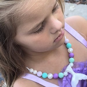 Jewelry Set {UNDER THE SEA} - Kids Play Necklace & Bracelet, Silicone Pearl, Girl Jewelry, Princess Dress Up, Stocking, Birthday Gift