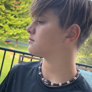 Kid's Necklace {TOUCHDOWN} - Kids Play Necklace, Silicone Fidget Toy, Boy Sport, Birthday Gift, Football, Guy Jewelry, Stocking Stuffer