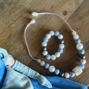 Jewelry Set {GLASS SLIPPER} - Kids Play Necklace & Bracelet, Silicone Pearl, Girl Jewelry, Princess Dress Up, Stocking, Birthday Gift