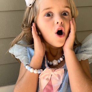 Jewelry Set {GLASS SLIPPER} - Kids Play Necklace & Bracelet, Silicone Pearl, Girl Jewelry, Princess Dress Up, Stocking, Birthday Gift