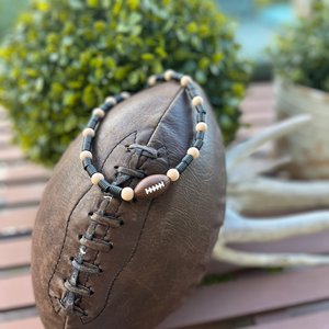 Kid's Necklace {TOUCHDOWN} - Kids Play Necklace, Silicone Fidget Toy, Boy Sport, Birthday Gift, Football, Guy Jewelry, Stocking Stuffer