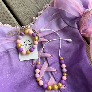 Jewelry {RAPUNZEL} Set - Kids Play Necklace & Bracelet, Silicone Pearl, Girl Jewelry, Princess Dress Up, Stocking, Birthday Gift