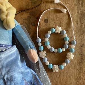 Jewelry {ICE PRINCESS} Set - Kids Play Necklace & Bracelet, Silicone Pearl, Girl Jewelry, Princess Dress Up, Stocking, Birthday Gift