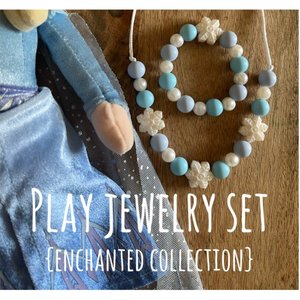 Jewelry {ICE PRINCESS} Set - Kids Play Necklace & Bracelet, Silicone Pearl, Girl Jewelry, Princess Dress Up, Stocking, Birthday Gift