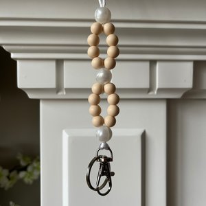 Lanyard {INFINITI PEARL} - ID Badge Holder, Classroom, Office, Fidget Sensory Jewels, Silicone Beads, Lobster Clasp, Teacher Gift, Present