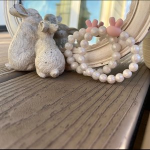 Bracelet Set {BestBUNS} - Kids Pearl Play Bracelet, Silicone Stretch Bracelet, Little Girl Gift, Sisters, Best Friends, Easter Basket
