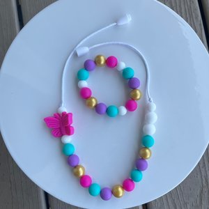 Play Jewelry {BUTTERFLY} Necklace + Bracelet Gift Set - Silicone Fidget Toy, Enchanted Collection, Dress Up, Gift ENCANTO-Inspired