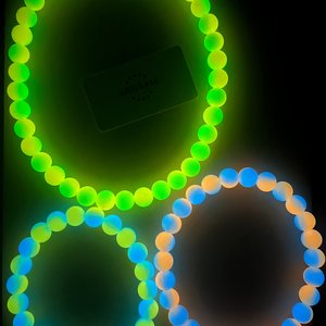 Designer Dog Necklace {GLOWdogGLOW} - Stretch Collar, GLOW in the DARK Silicone Beads, PUPPY Jewels, Doggy Accessory, Pup Party Birthday