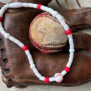 Kid's Necklace {HOMERUN} - Kids Play Necklace, Silicone Fidget Toy, Boy Sport, Birthday Gift, Baseball, Guy Jewelry, Fan Wear