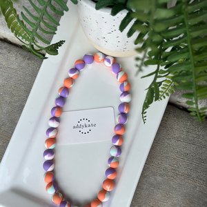 Designer Dog Necklace {ALOHA} Puppy Present, Elastic Stretch Jewelry, TieDye Silicone Beads, Doggy Collar, Gift, Valentine