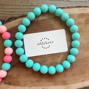 Designer Dog Necklace {PINK-A-BLUE} - Elastic Stretch Jewelry, Silicone Beads, Doggy Collar, New Puppy, Photo Prop, Accessory, Pet Present
