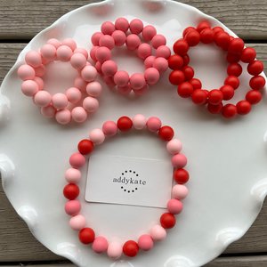 Designer Dog Necklace {PUPPYLOVE} - Elastic Stretch Jewelry, Silicone Beads, Doggy Collar Accessory, New Puppy, Photo Prop, Pet Present