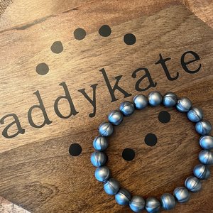 Designer Dog Necklace {METALHEAD} Puppy Present, Elastic Stretch Jewelry, Silver Toned Silicone Beads, Doggy Collar, Gift, Valentine