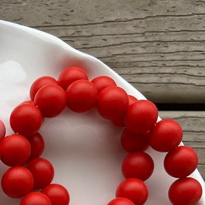 Designer Dog Necklace - Patriotic Pup, Red White Blue, Washable Silicone Beads, Elastic Stretch Cord, Americana, Unique Pet Gift, Photo Prop