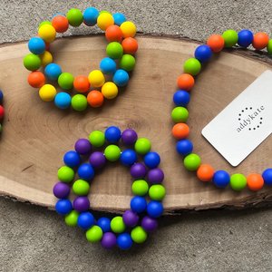 Designer Dog Necklace {DUDE DOG} - Elastic Stretch Jewelry, Silicone Beads, Doggy Collar, New Puppy, Photo Prop, Accessory, Pet Present