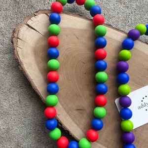Designer Dog Necklace {DUDE DOG} - Elastic Stretch Jewelry, Silicone Beads, Doggy Collar, New Puppy, Photo Prop, Accessory, Pet Present