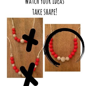 Play Jewelry {CUSTOM} Necklace + Stretch Bracelet Gift Set - Silicone Fidget Toy, Choose Colors, Design Your Own, Personalized Name